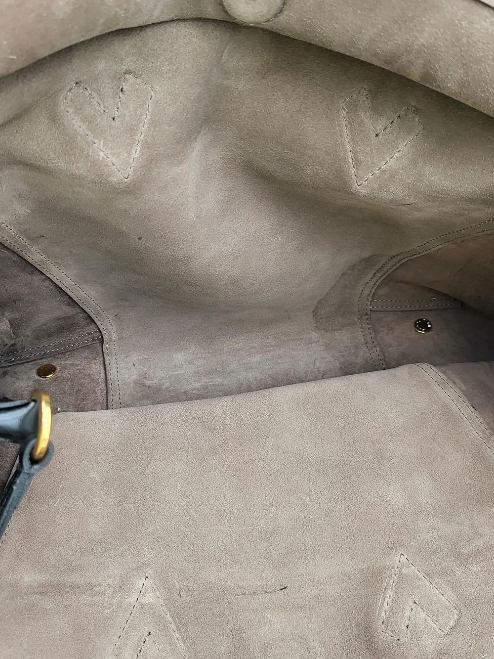 LOUIS VUITTON Veau Cachemire W Monogram Tote PM Chocolate, Auth w/COA....